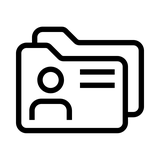 Icon of a folder with a candidate profile card